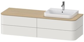 DURAVIT Happy D.2 Plus závesná skrinka pod umývadlo pod dosku (umývadlo vpravo), 4 zásuvky, 1600 x 550 x 408 mm, nordická biela matná lakovaná, HP4963R3939