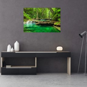 Obraz - Zelený vodopád (90x60 cm)