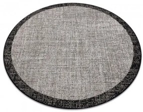 Koberec SIZAL FLOORLUX kruh 20401 Ramka strieborný/čierny