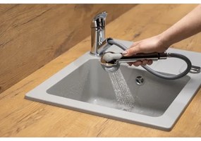 KFA Armatura 6613-110-00 - Drezová batéria s vyťahovacou sprškou INDIRA l. chróm