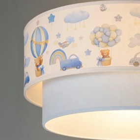 Brilagi-LED Detský luster na lanku BOBO 1xE27/60W/230V pr.40 cm krém./modrá/medvedík