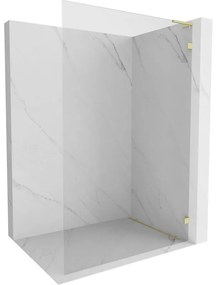 Mexen, Mexen Lunar L sprchová stena pravá 70 x 200 cm, priehľadná 8 mm, zlatý kartáč - 830L-070-000-55-00-P