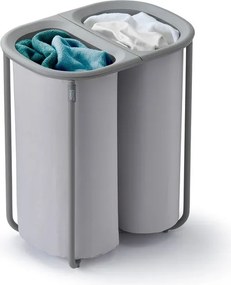 Svetlosivý látkový kôš na bielizeň 2x40 l Duo – Joseph Joseph