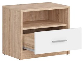 BRW Nočný stolík NEPO PLUS KOM1S dub sonoma/biela