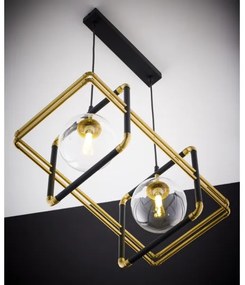 Jupiter 2029 - Luster na lanku FIORI 2xG9/10W/230V čierna/zlatá/číra