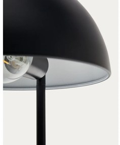Čierna/v prírodnej farbe stolová lampa s kovovým tienidlom (výška 48,5 cm) Catlar – Kave Home