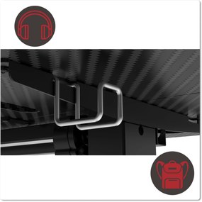 Výškovo nastaviteľný elektrický herný stôl SHADOW GAMER 1.0 120 cm čierny