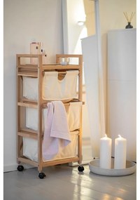 Nízka kúpeľňová skrinka z masívu akácie v béžovo-prírodnej farbe 44x96 cm Acina – Wenko