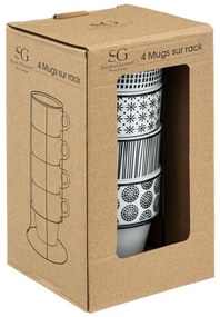 Porcelánový hrnček so stojanom Bohemia 260 ml sada 4ks