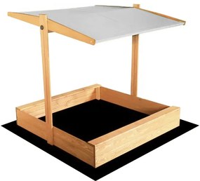 Detské pieskovisko so sivou strieškou 120 x 120 cm