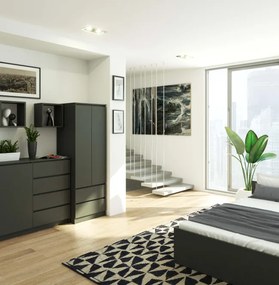 Skriňa STAR S 60 cm 2D 2SZ grafitová / sivá