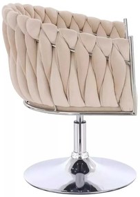 LuxuryForm DESIGN Stolička NORDEN VELUR na striebornom tanieri - krémová