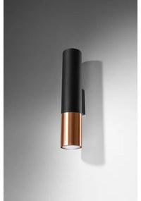 Sollux SL.0944 - Nástenné svietidlo LOOPEZ 2xGU10/10W/230V čierna/meď