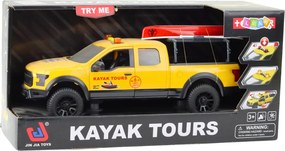LEAN Toys Terénne auto na prepravu kajakov, svetlá a zvuky, žlté