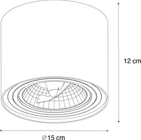 Sada 4 moderných čiernych otočných a naklápacích stropných bodových svetiel AR111 - Rondoo Up