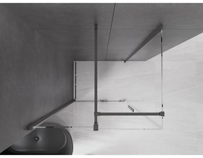 Mexen Velar, sprchový kút s posuvnými dverami 100(dvere) x 120(stena) cm, 8mm číre sklo, grafitová matná, 871-100-120-01-66