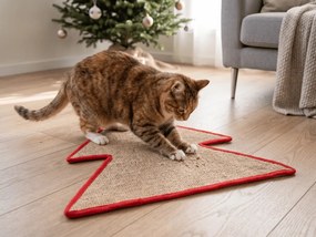 Vianočná škrabacia podložka pre mačky FESTIVE PAWS 60×50 cm