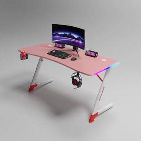 Herný stôl s podsvietením BG01 ružový 120 cm