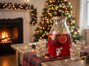 Sklenený zásobník na nápoje GUSTA s dreveným viečkom 5,5 L