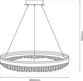 Závesné LED svietidlo Preciosa, 1x LED 52w, 4000k, g