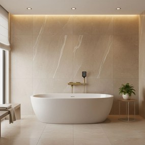 Rea Arlo, vaňová batéria s ručnou sprchovou súpravou, zlatá matná, REA-B0979