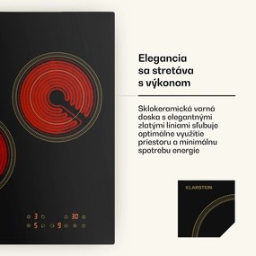 Klarstein Victoria sklokeramická varná doska, 3 zóny, elegantná, nadčasová, 5000 W, 45 cm
