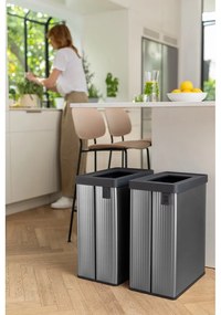 Sivý odpadkový kôš na triedený odpad z recyklovaného plastu 54 l Verto Recycle – Curver