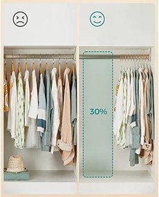 Detské vešiaky, balenie 50 ks zamatových vešiakov, 30 x 0,5 x 20,5 cm, biele