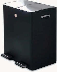Odpadkové koše's pedálmi Matte Black, 2 ks