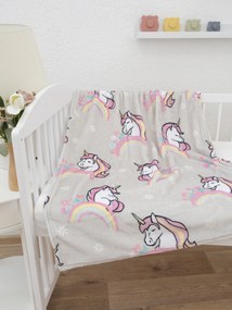Detská deka do postieľky mikroplyš Exclusive 80 × 100 cm – Jednorožec