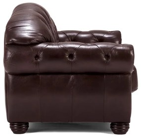 furniture-nabytek.cz - Pohovka Chesterfield Hereford 2-místná z pravé kůže, hnědá