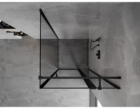 Mexen Mist T, sprchový kút s krídlovými dverami, pravý, 90 x 90 cm, 8mm číre sklo, čierny profil, 8A4T-090-090-70-70-P