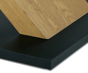 Autronic - Jídelní stůl 160x90x76 cm, deska s dekorem dub, černá kovová podstava - AT-3018 OAK