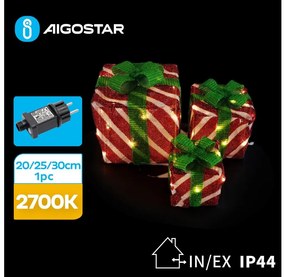 Aigostar B.V. Aigostar- LED Vonkajšia vianočná dekorácia 3,6W/31/230V 2700K 20/25/30cm IP44 darčeky AI0481