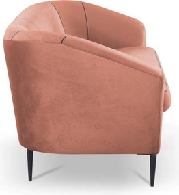 Trojmiestna pohovka Olivio, lososová zamatová tkanina