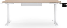 Elektrický stôl s nastaviteľnou výškou ergonomický biely/dub sonoma,1400x700 mm: ARIA