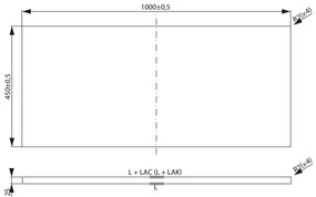Cersanit City, pultová doska 100x45x2,5 cm, biela lesklá, S584-038