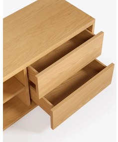 TV stolík v dekore duba v prírodnej farbe 200x44 cm Abilen - Kave Home