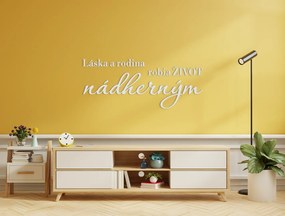 drevko Drevený citát na stenu o láske a rodine Rozmer obrazu: 35,5 x 86 cm, Farba dekorácie: Čierna