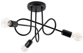 Sollux SL.1434 - Prisadený luster LOOP 3xE27/15W/230V čierna