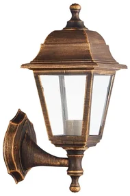 ACA Lighting Vonkajší nástenný lampáš, farba hrdze, PLGP1R