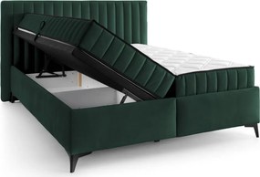 Posteľ Joy 160x200 cm, tmavo zelená látka