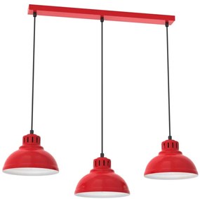 Luster na lanku SVEN 3xE27/15W/230V červená