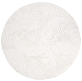 Dekorstudio Okrúhly jednofarebný koberec FANCY 647 -  smotanovo biely Priemer koberca: 200cm