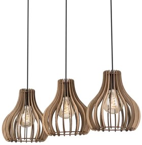 Luster na lanku TUCCI 3xE27/15W/230V dub/čierna