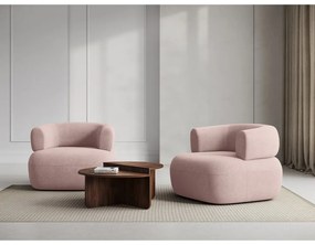 Svetloružové kreslo z textílie buklé Jenny – Micadoni Home