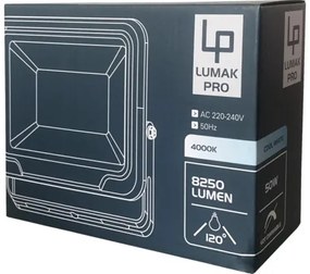 LED reflektor Lumakpro IP65 50W 8250lm 4000K čierny