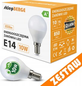 SADA 10x LED žiarovka E14 8W 700lm G45 - neutrálna biela