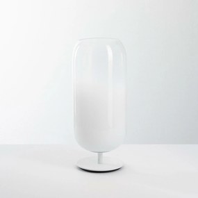 Artemide Gople stolná lampa biela, sklenené telo, E27, 485 mm
