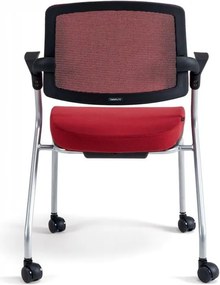 bestuhl -  BESTUHL Konferenčná rokovacia stolička U20 BLACK červená na kolieskách